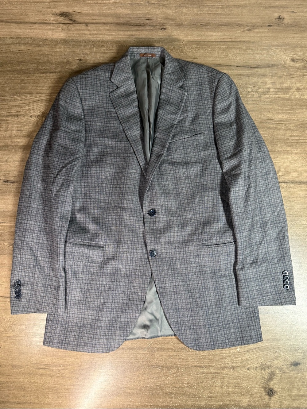 Peter Millar 42T Gray Glen Plaid Wool Cashmere Sport Coat Blazer Made in Canada